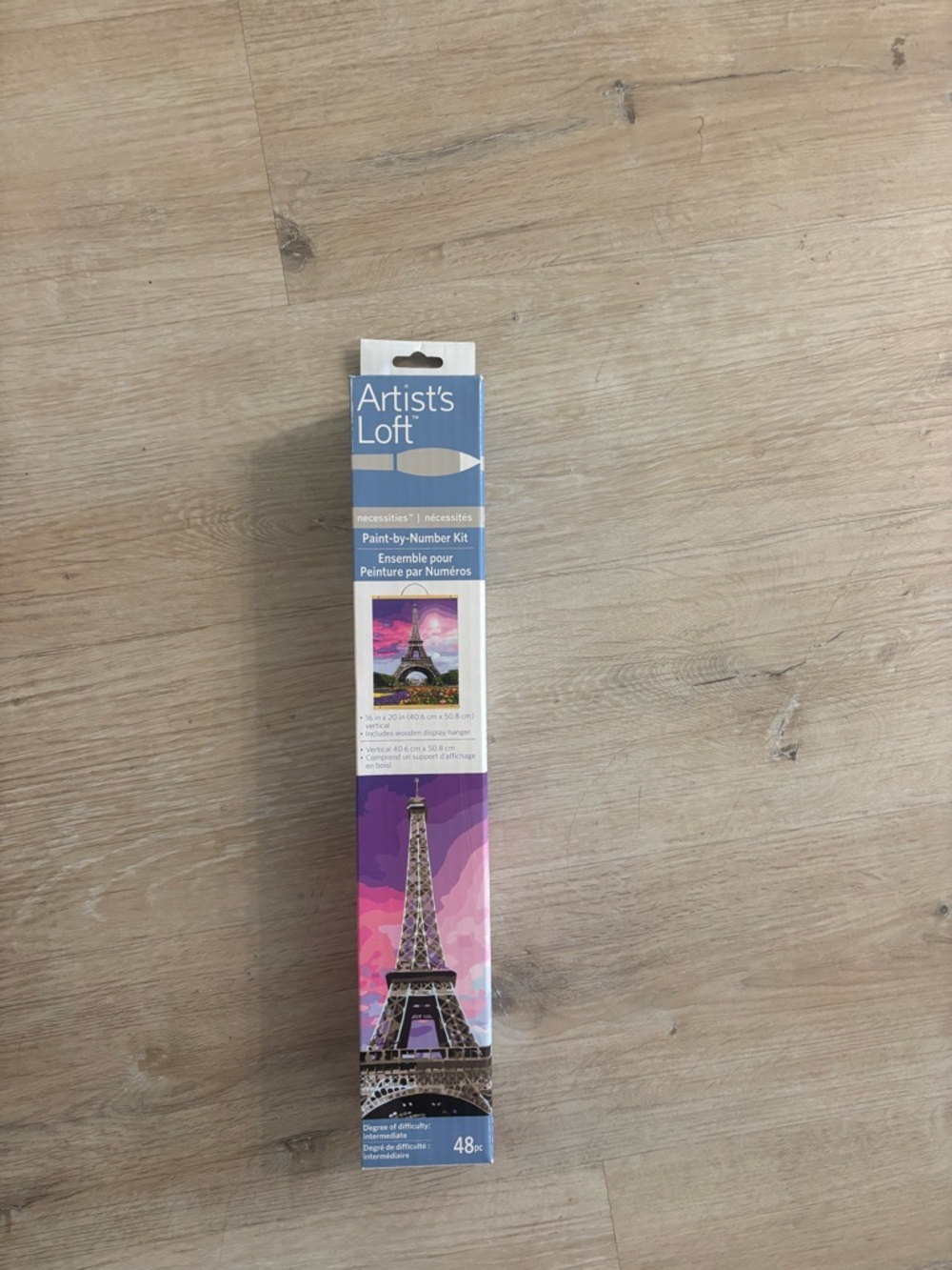 Paint-by-Number Eiffel Tower Wall Art Kit in Purple and Pink